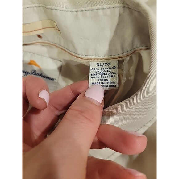 NWT Tommy Bahama Shirt Tahitian Twilly Short Sleeve Button Front XL Beige Resort - Picture 9 of 12